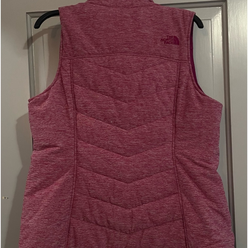 North Face Vest Womens Medium Pink Puffer Nuptuse Goose Down Fill Insulated - Picture 9 of 14